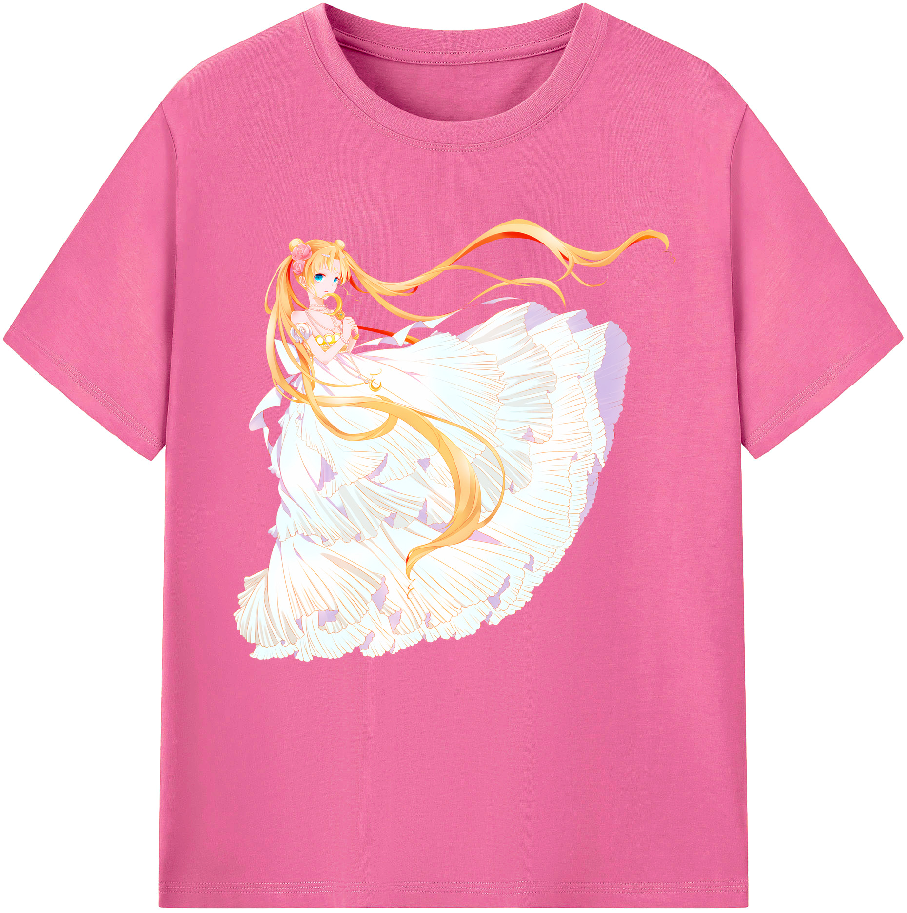 （画像用） 美少女戦士セーラームーン 愛野 美奈子 あいの みなこ Sailor Moon Aino Minako レディースカジュアルプリントTシャツ（綿100％）